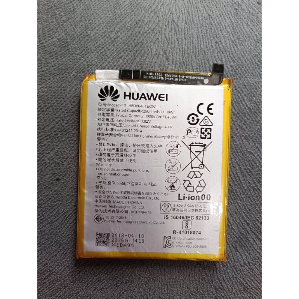 baterai Huawei y6 prime/L31 original 100% cabutan