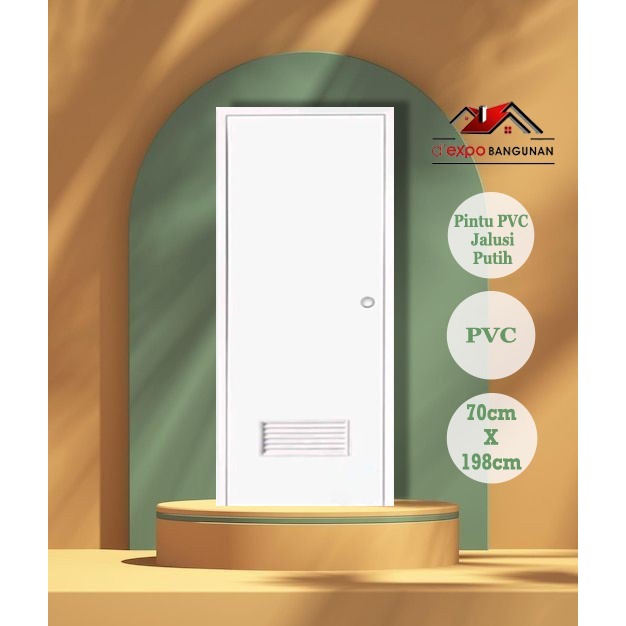 PINTU KAMAR MANDI PVC JALUSI PUTIH