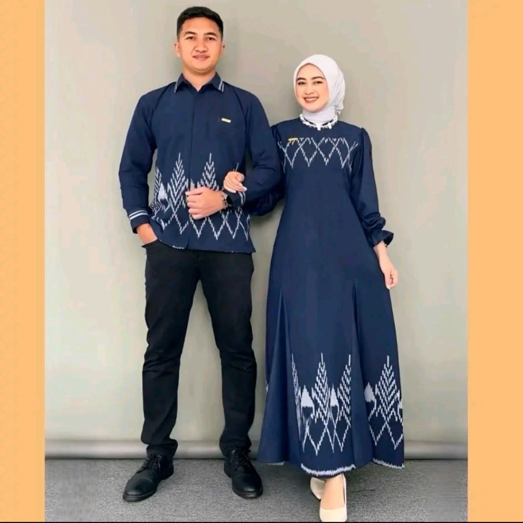 Baju Tenun Couple Kinanti NavyGamis Kondangan Pasangan Baju Lebaran Wanita
Dewasa Panjang Katun Sete