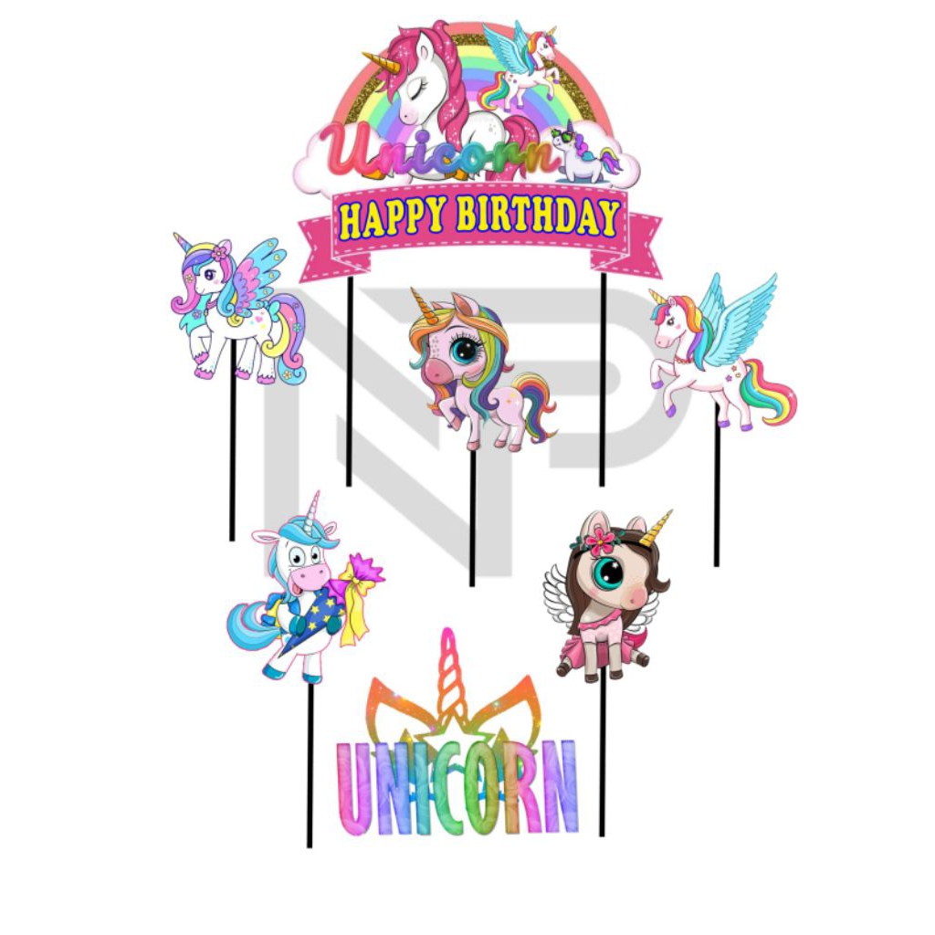 

Topper kue/hiasan kue ulang tahung//karakter unicorn