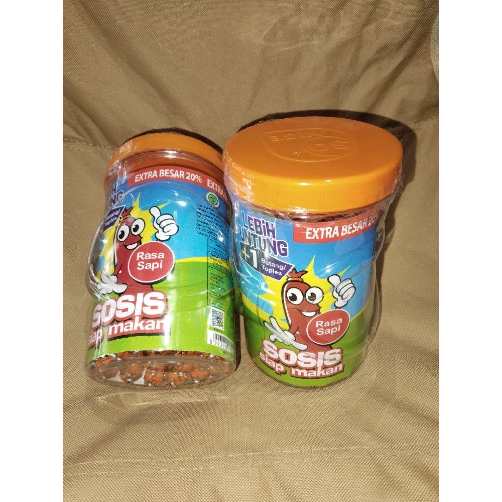 

Sosis SO NICE Rasa SAPI 1 Toples isi 24+1 pcs @20gram