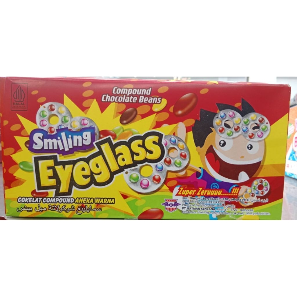 

EYEGLASS SMILING ANEKA WARNA 320G ISI 40pcs 1 box