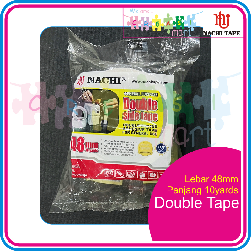 

Nachi Double Tape Lebar 48mm Panjang 10yard Selotip Bolak balik Berkualitas