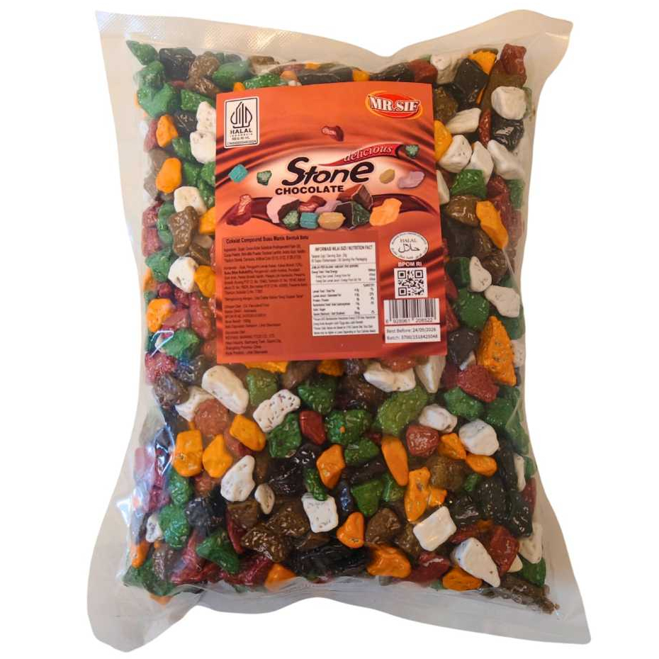 

MR.SIF STONE Chocolate 1Kg Cokelat Arab Bentuk Batu Kerikil Oleh-Oleh Haji Umroh HALAL