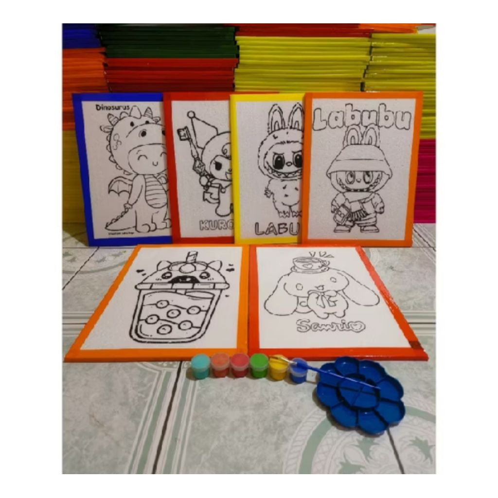 

Paket Lukis Styrofoam, 6 styrofoam 6cat 1kuas 1palet