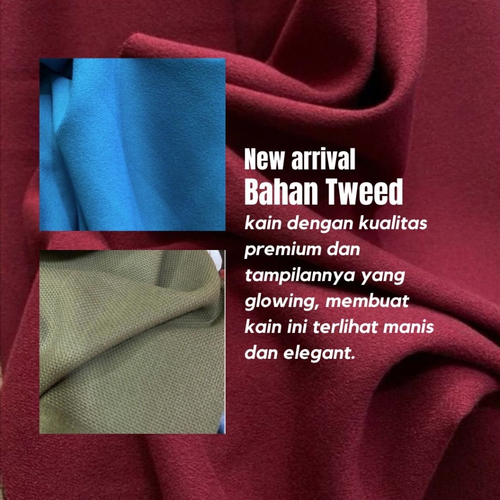 [HARGA/0,5M] bahan tweed premium | kain tweed premium | kain tweed import meteran | kain tweed antik