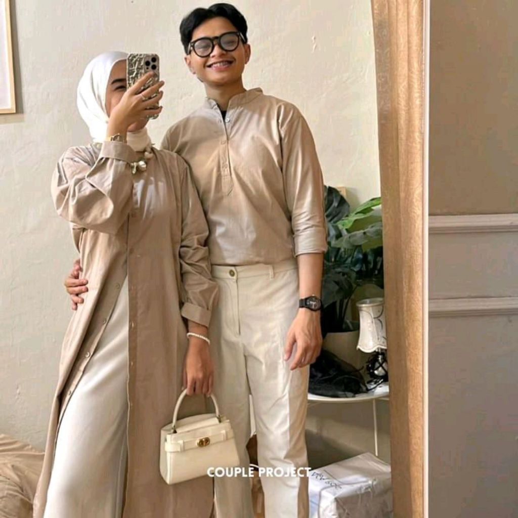 Baju couple pasangan dress couple tunik wanita kemeja pria baju Kondangan baju lebaran Muslim