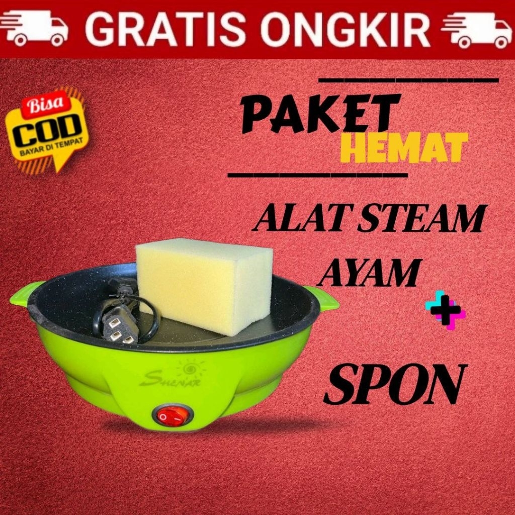 (BUNDLING) ALAT STEAM AYAM + SPON MANDI AYAM