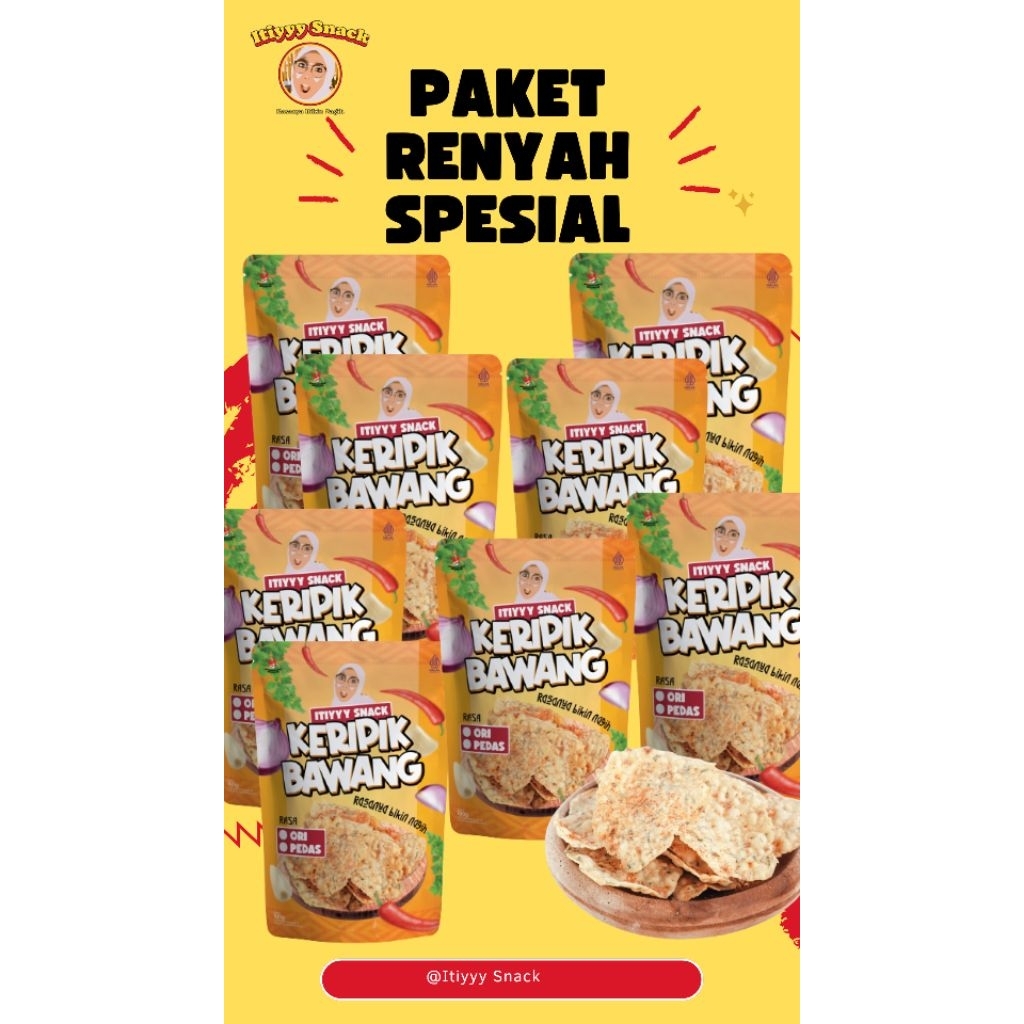 

Paket Renyah Spesial Keripik Bawang / makanan ringan / snack tradisional / jajanan pasar / oleh-oleh