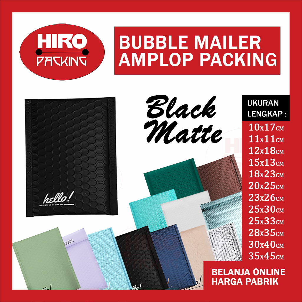 

Amplop Bubble Mailer Wrap Packing Hitam Mate Kantong Paket Pelindung Pengiriman Envelope Bag