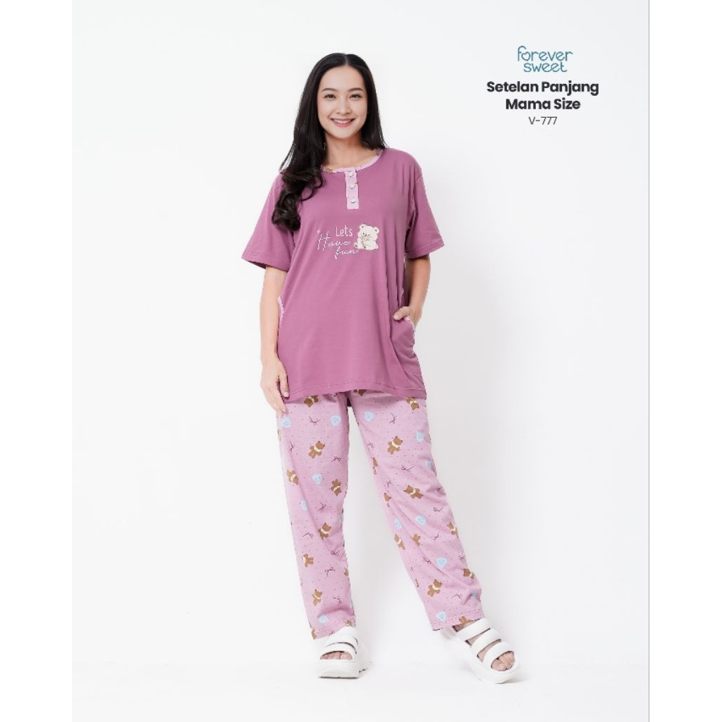 baju tidur piyama forever sweet mama size tangan pendek celana panjang CP