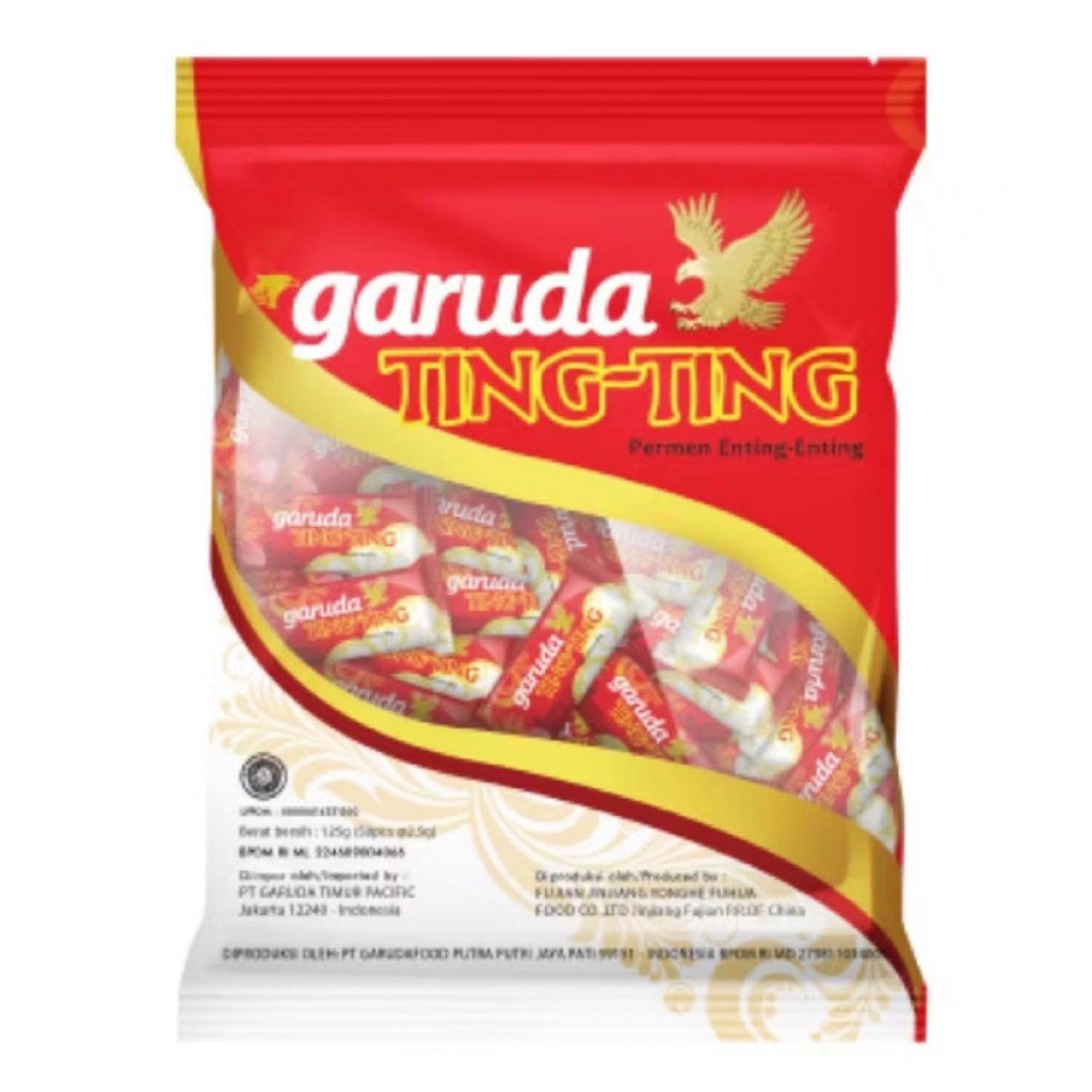 

Permen Garuda Ting Ting Tingting Enting Enting Kacang Gula Cemilan Makanan Ringan 125GR, 50pcs