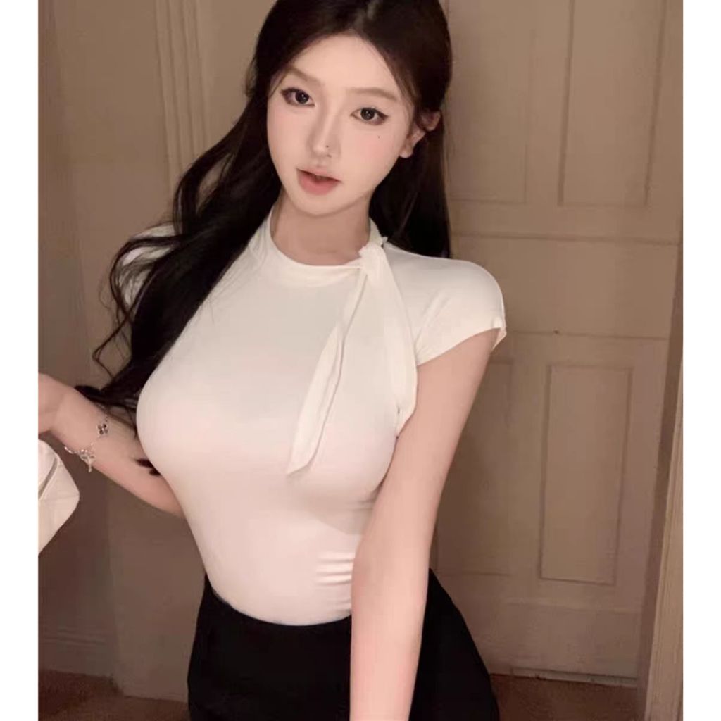 EMITA BLOOM baju atasan wanita kekinian korean style terbaru 26026 kaos polos wanita lengan pendek f