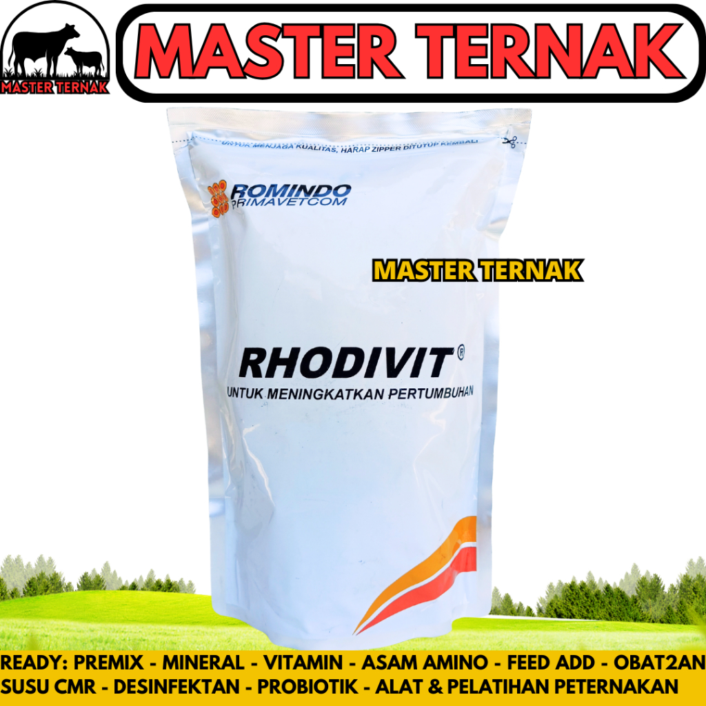 RHODIVIT 1 KG (10 PCS @100 gr) - Vitamin Ayam Meningkatkan Pertumbuhan & Produktivitas Unggas Ayam B