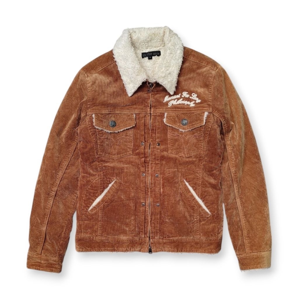 In The Attic Japanese Brand Corduroy Sherpa Jacket
