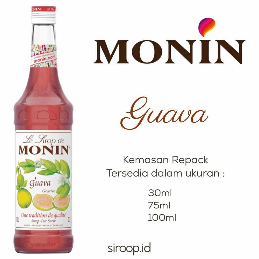 

Monin Guava Flavour Syrup Repack 30ml 75ml 100ml