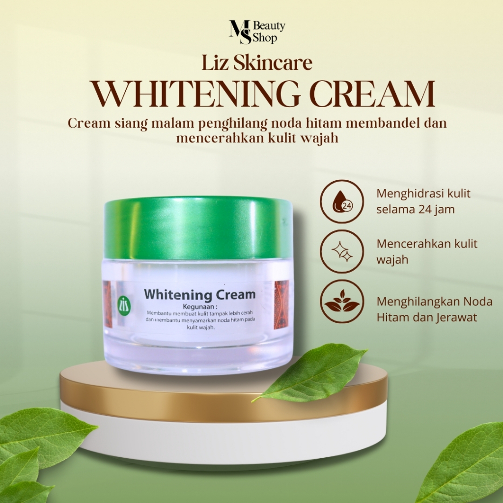 Liz Skincare Cream Whitening - Cream Siang Malam untuk Mencerahkan dan Menghilangkan Noda Hitam pada