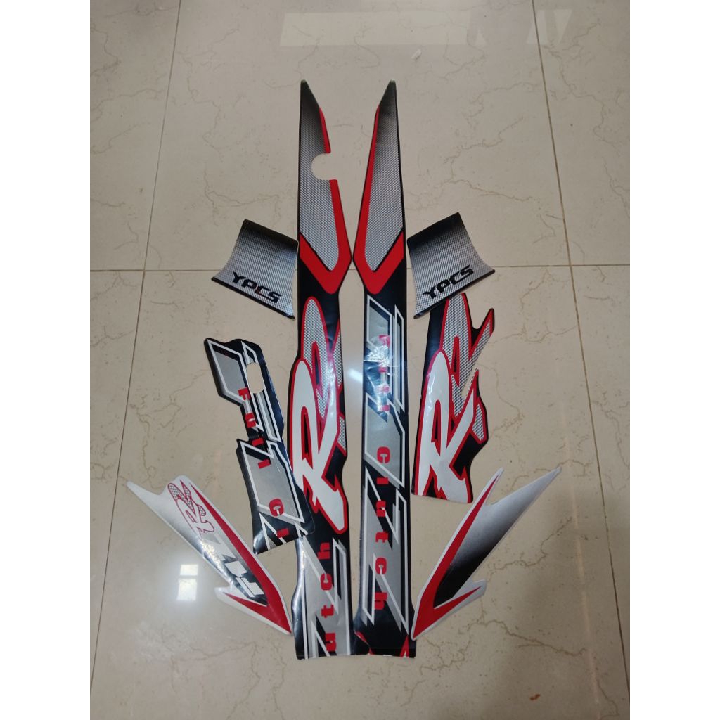 Striping fiz r HITAM SILVER Fulcluth stiker fiz r stiker motor Yamaha fiz r