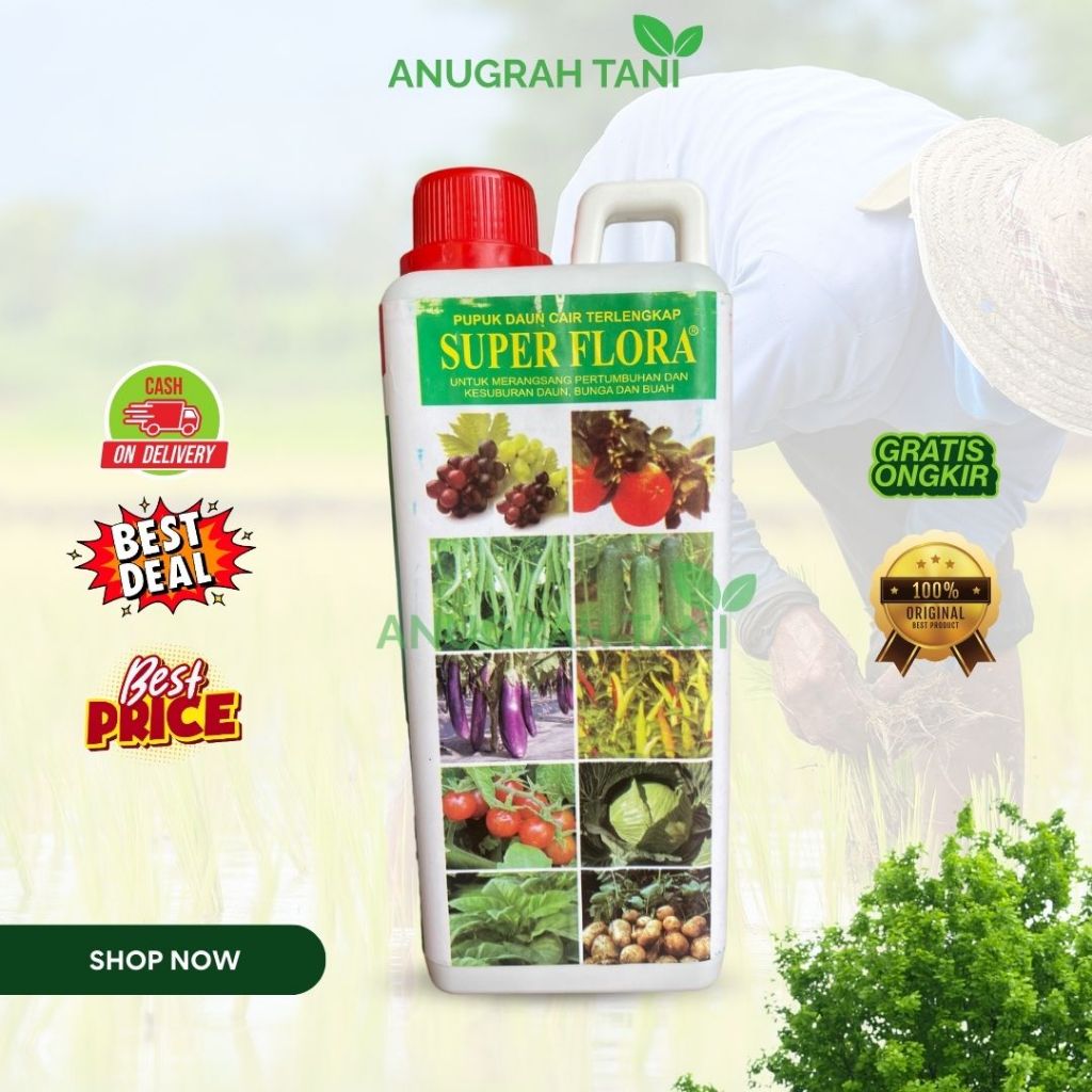Super Flora 1 Liter Pupuk Npk Daun Cair Merangsang Pertumbuhan