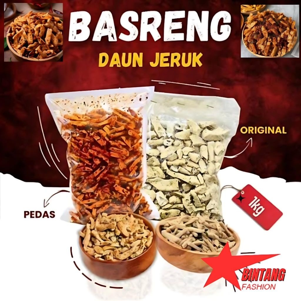 

Basreng Baso goreng pedas super krispi Extra daun jeruk isi 1000gr / 1kg Gratis ongkir