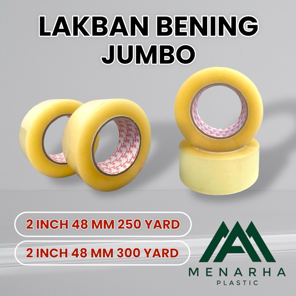 

Lakban Bening Kuat dan Lengket Bahan Premium 250 YARD 300 YARD/ OPP Packaging Tape HIGH QUALITY!