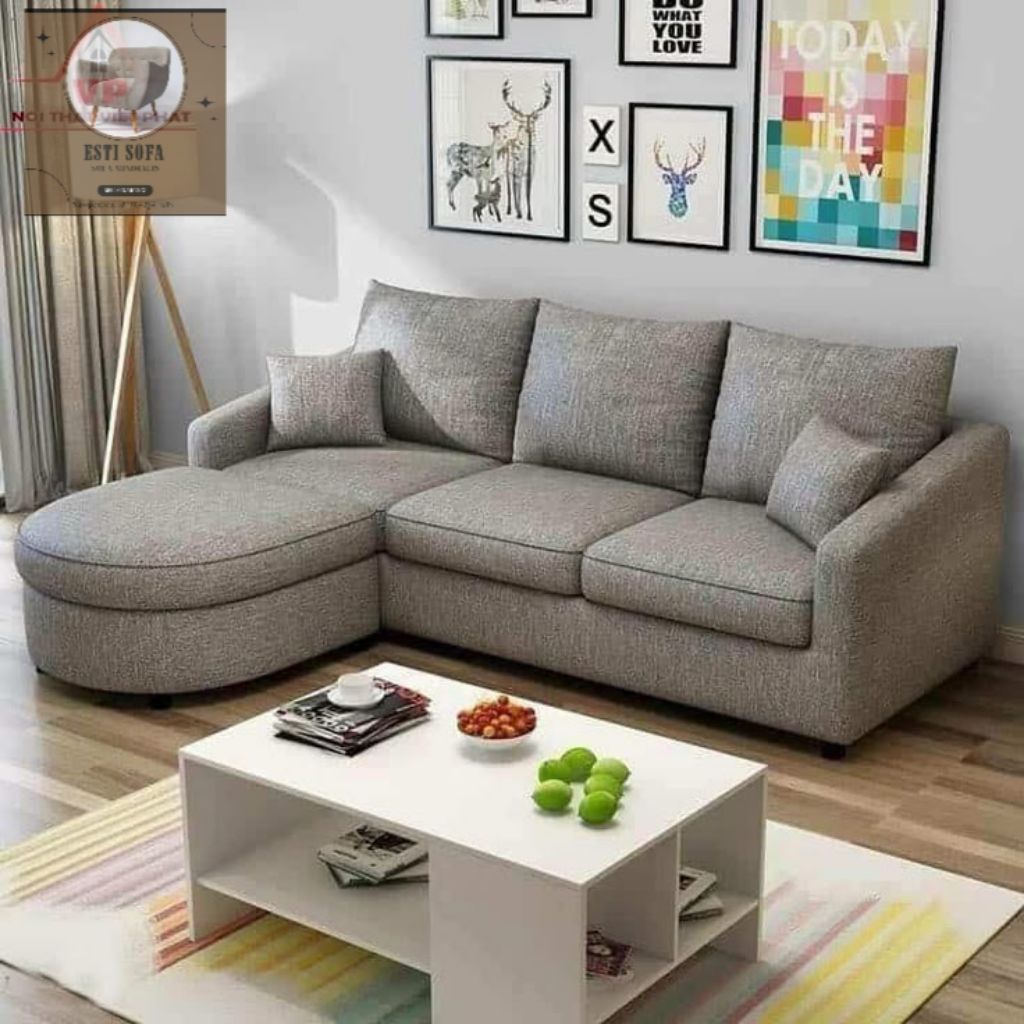 sofa ruang tamu modern 2025 sofa L shape sofa minimalis free bantal