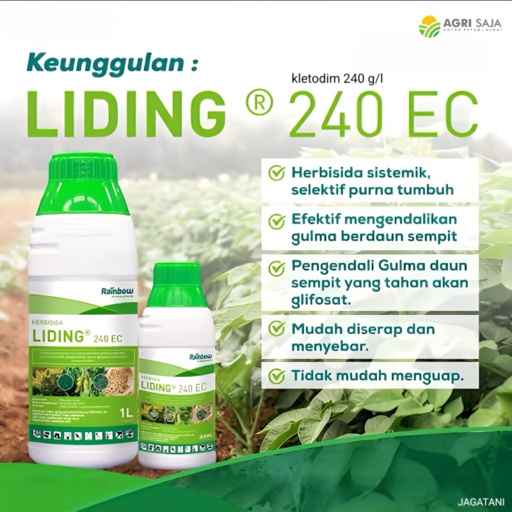 Herbisida Selektif LIDING 240EC 200ML Rainbow Herbisida Selektif untuk tanaman kedelai kacang cabe t