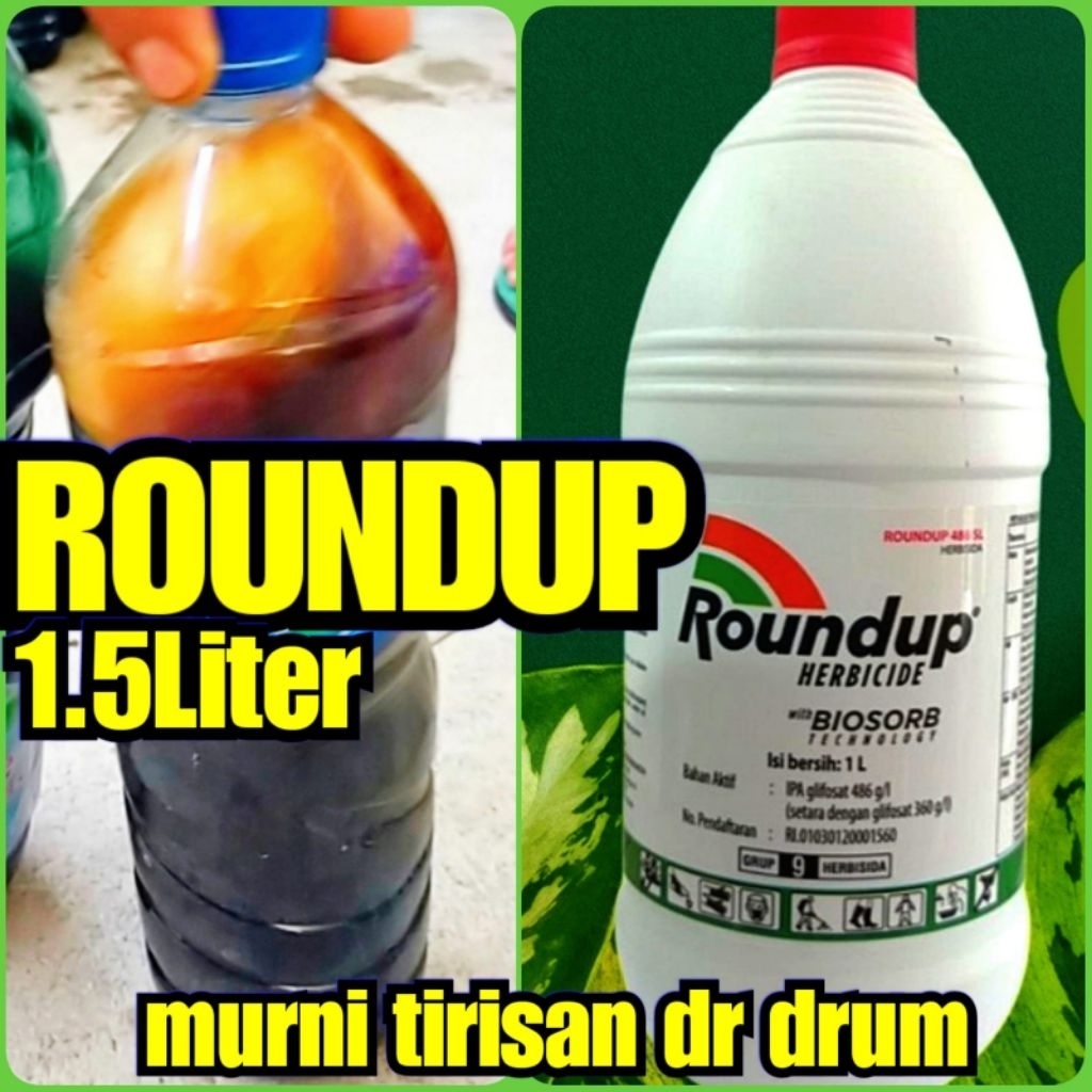 OBAT PEMBASMI RUMPUT ROUNDUP ( rondap ) kemasan 1,5 Liter