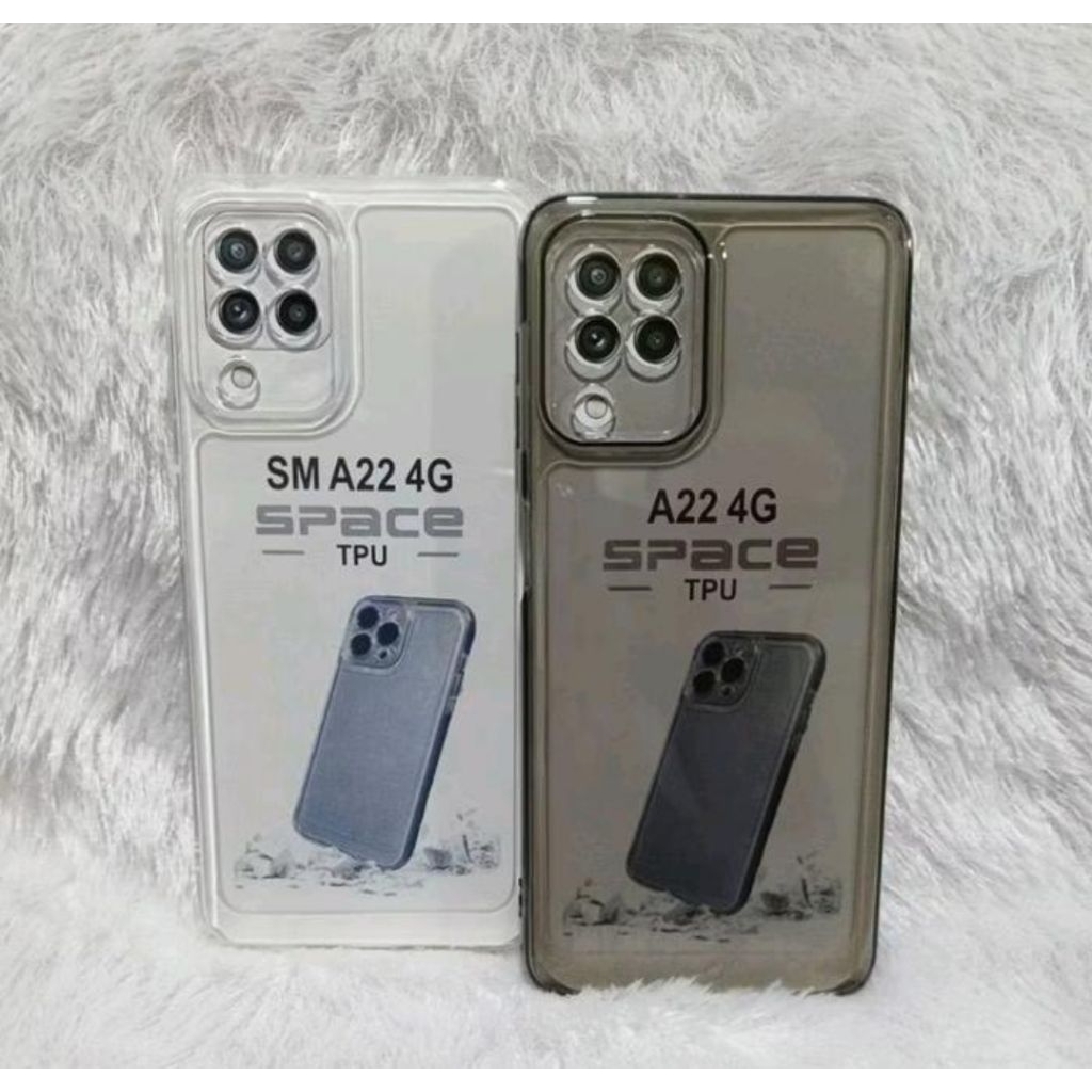 Softcase Bening Samsung A22 4G M22 Casing Transparan full Pelindung Camera