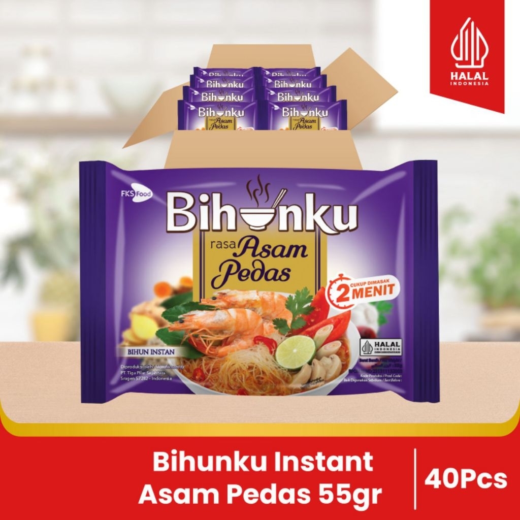 

Bihunku Instan - Asam Pedas - 1 karton - 40 Pcs - 55gr Makanan