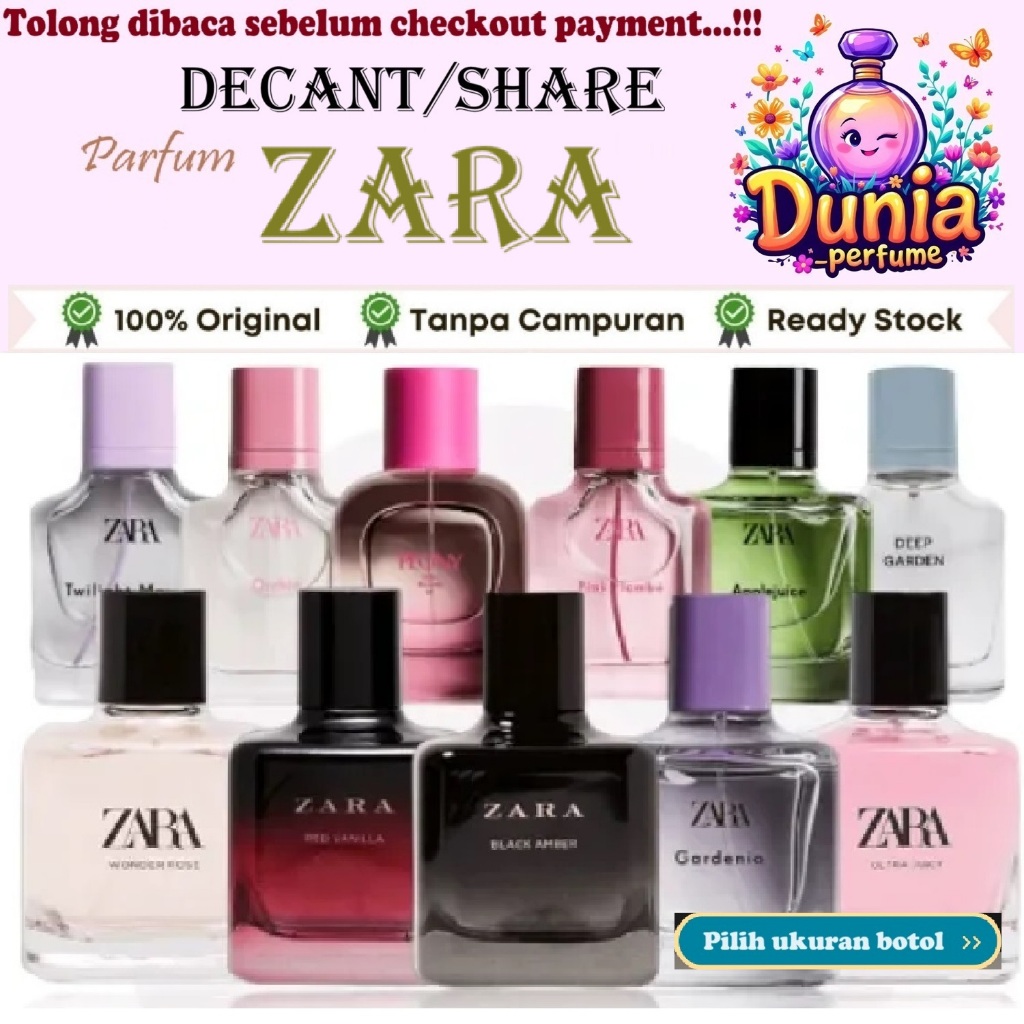 Decant/Share Parfum ZARA Gardenia | Orchid | Black Amber |Tube Rose | Wonder rose
