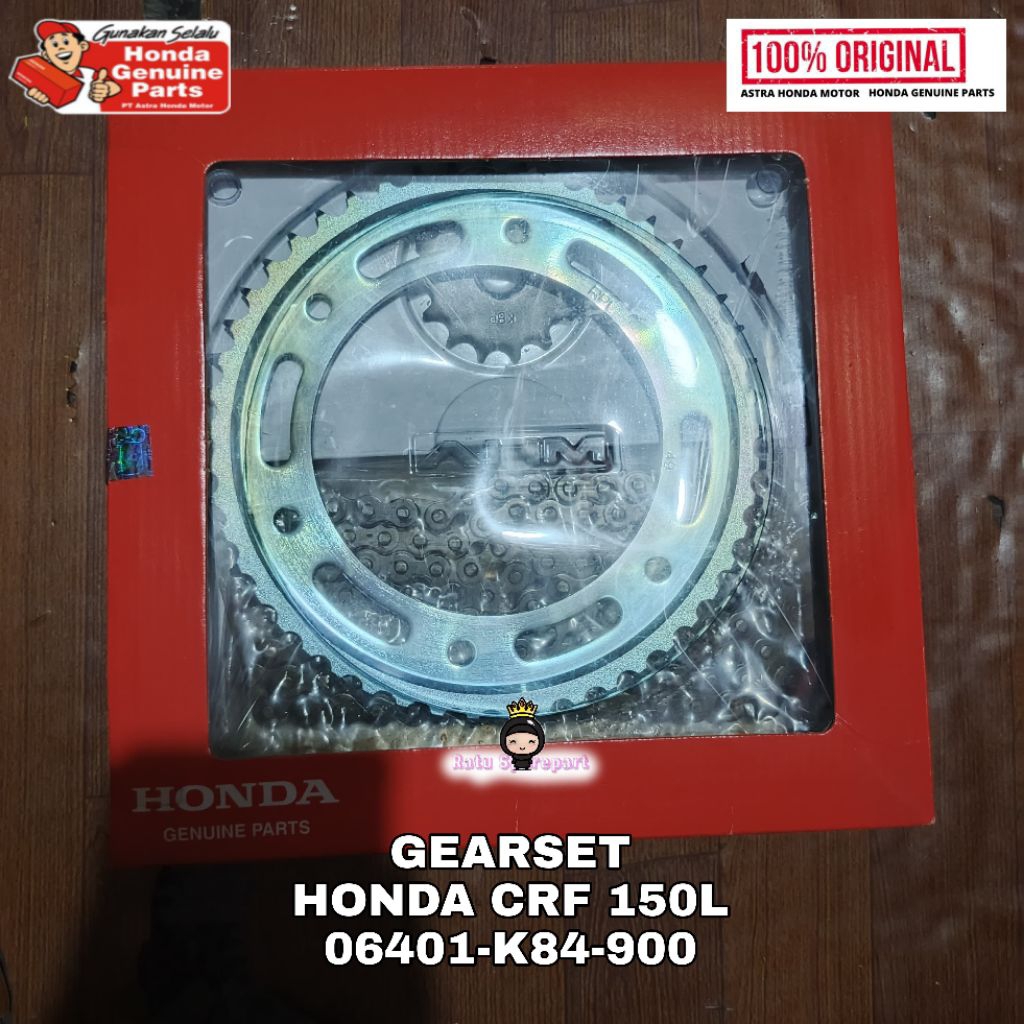 Gearset Honda CRF 150L Original - 06401K84900 - RANTAI GEAR 1 SET MOTOR CRF150L - GEARSET CRF 150L