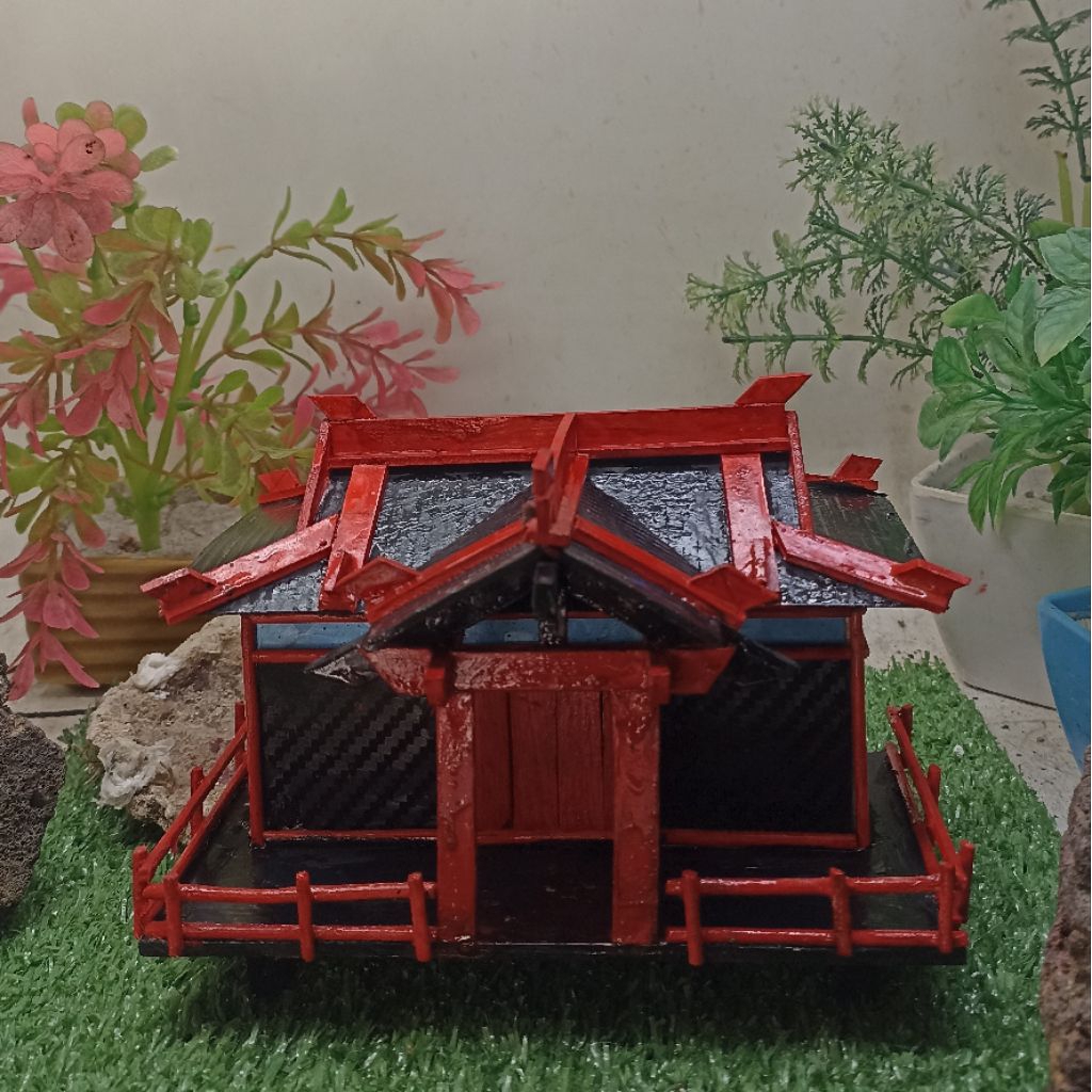 miniatur rumah jepang kuil Shinto Aquascape paludarium