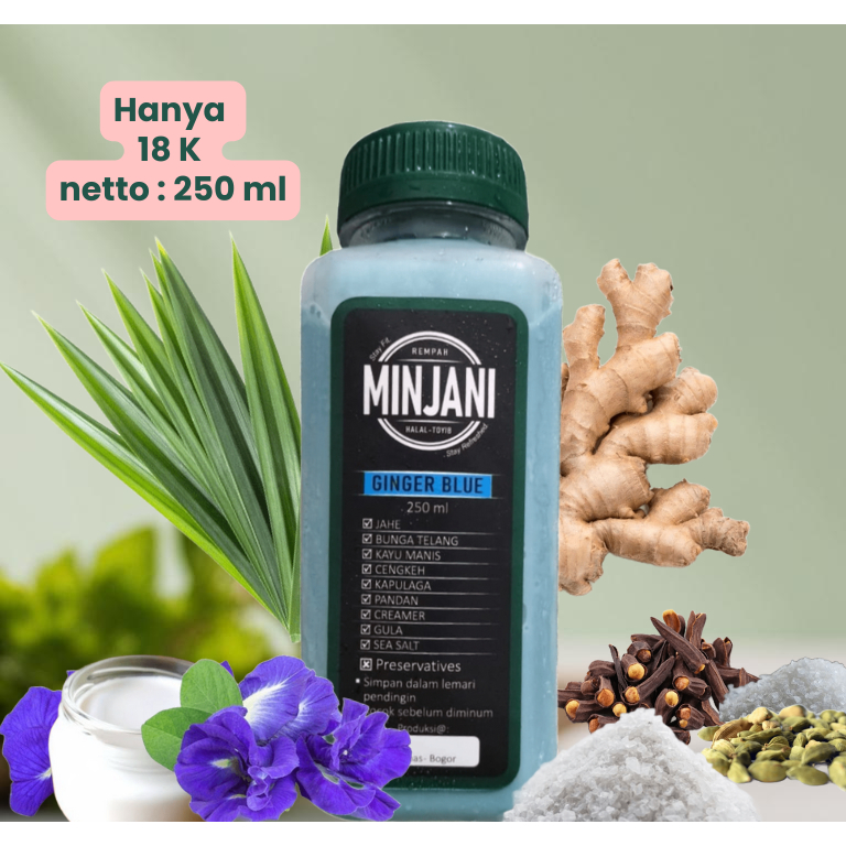

Jamu Kekinian Ginger Blue by MINJANI 250 ml
