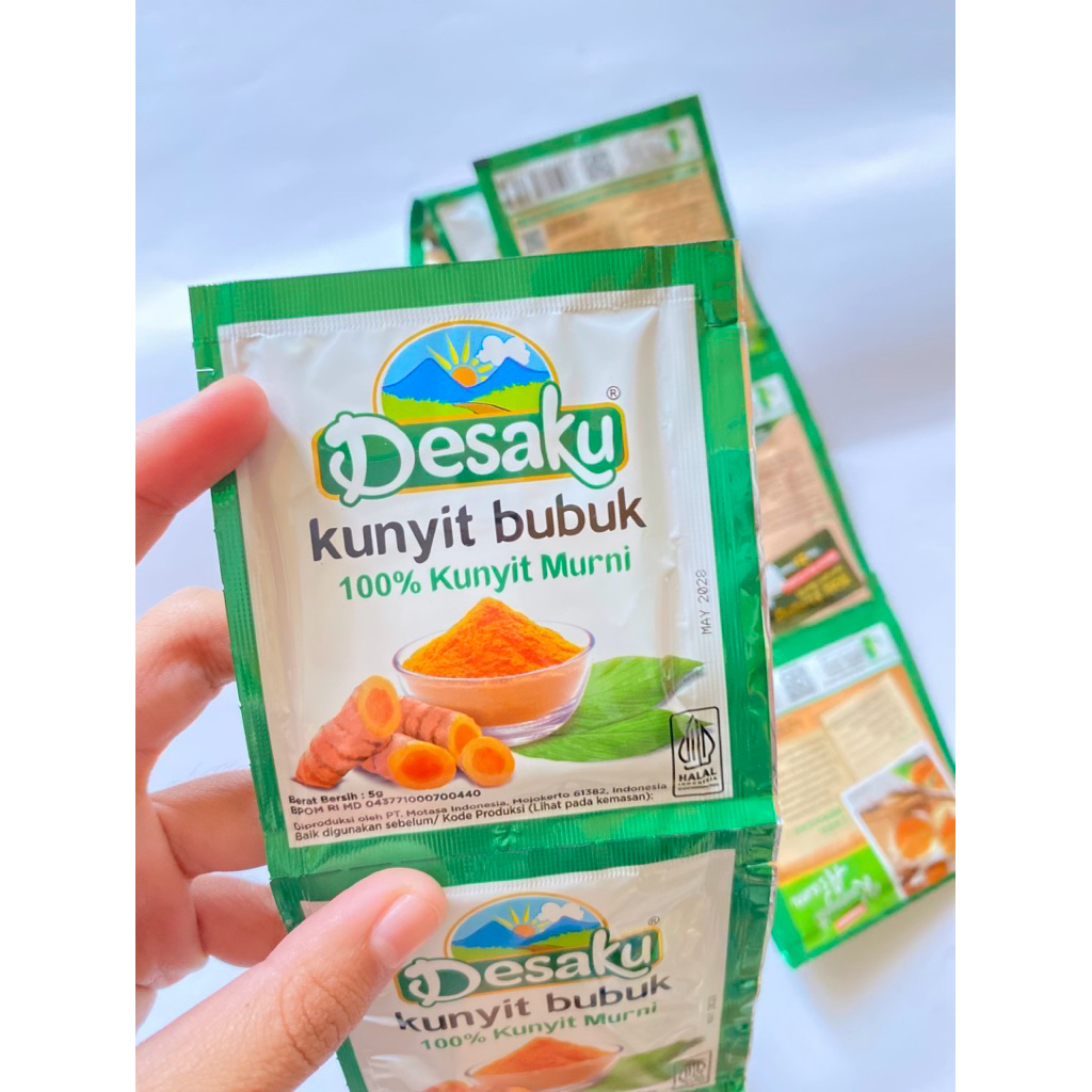 

1 Renceng (12pcs) Desaku Kunyit Bubuk 100% Kunyit Murni 5g