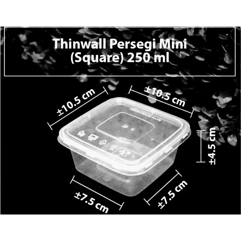 25PCS THINWALL SQ 250ML MERK DM ISI 25 PCS / CUP 250ML THINWALL DM KOTAK 250ML