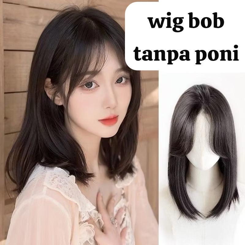 wig bob pendek tanpa poni