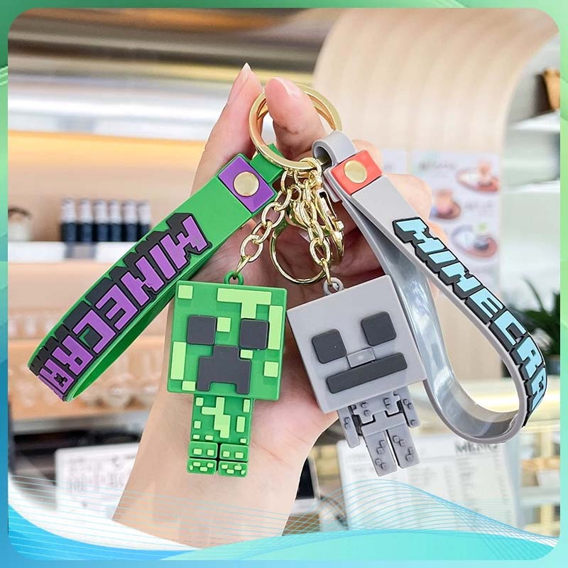 Gantungan Kunci Strap Silikon Gantungan Kunci + Strap Silikon Karakter Guy Keychain Lucu Silikon Pre