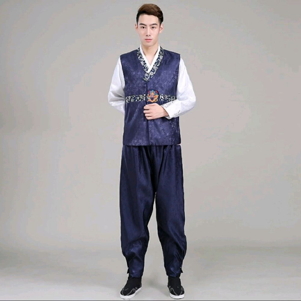 Korean Hanbok Adult Man Pakaian Tradisional Korea Hanbok Dewasa Pria Short Style