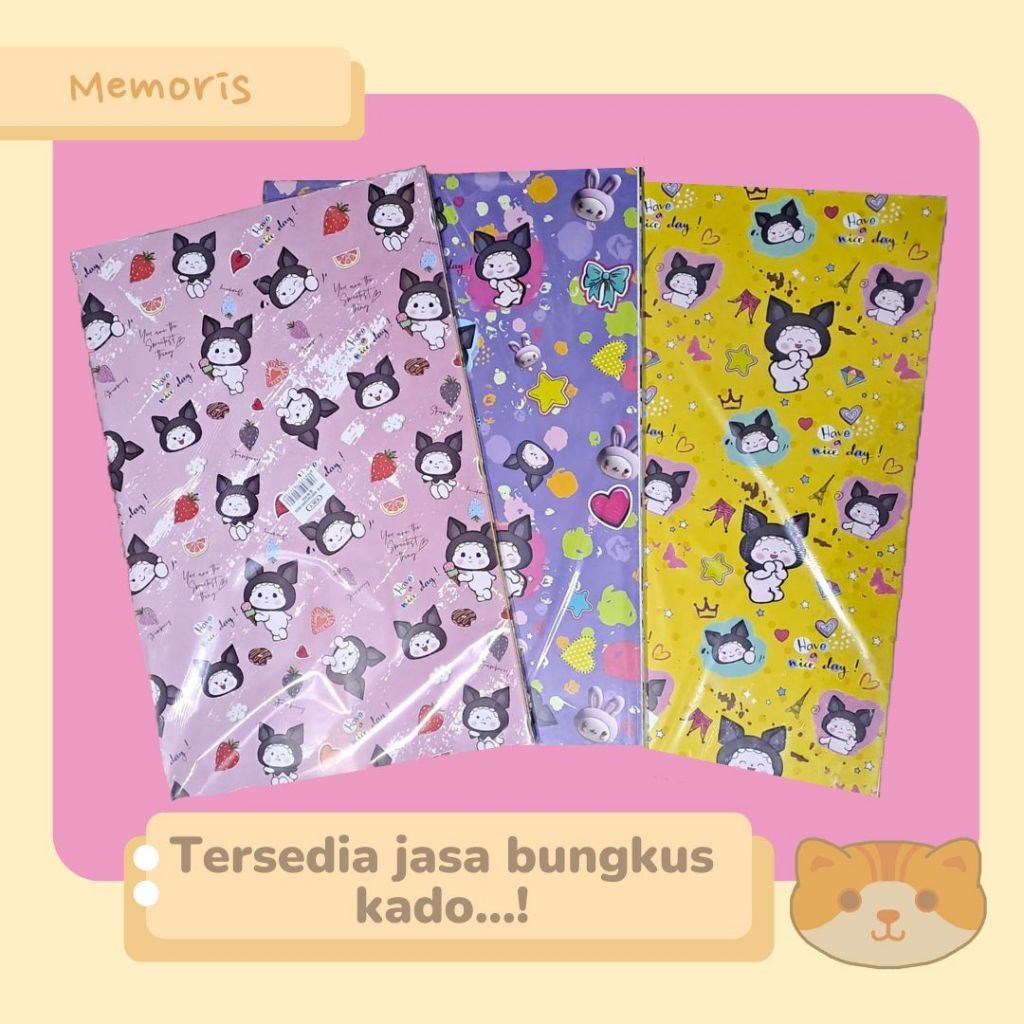 

(50 Pcs+Bubble Wrap/Box) Kertas Kado Doff/ Gloss Fancy Karakter Anak