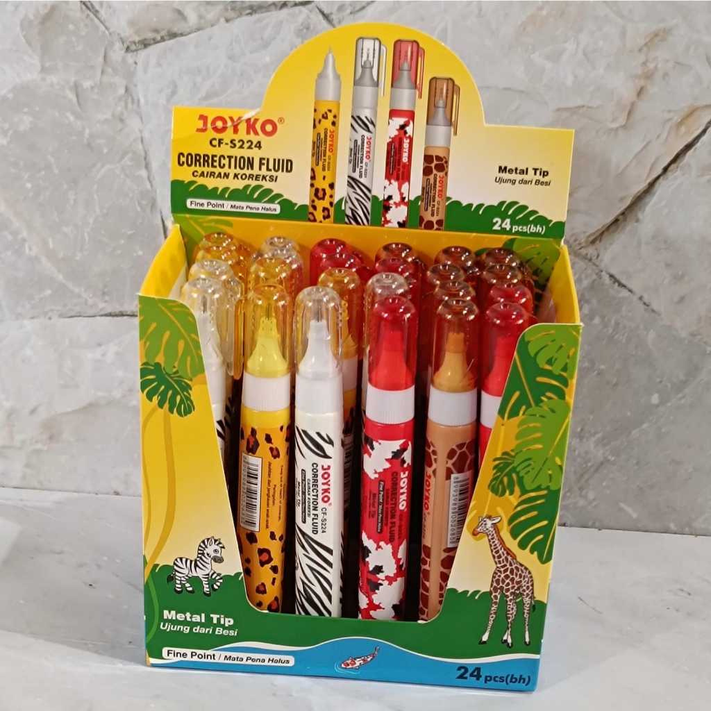 

SATU PACK ( 24 PCS ) Tip-Ex Cairan Koreksi Stipo Cair Animal Jokyo Cf-S224