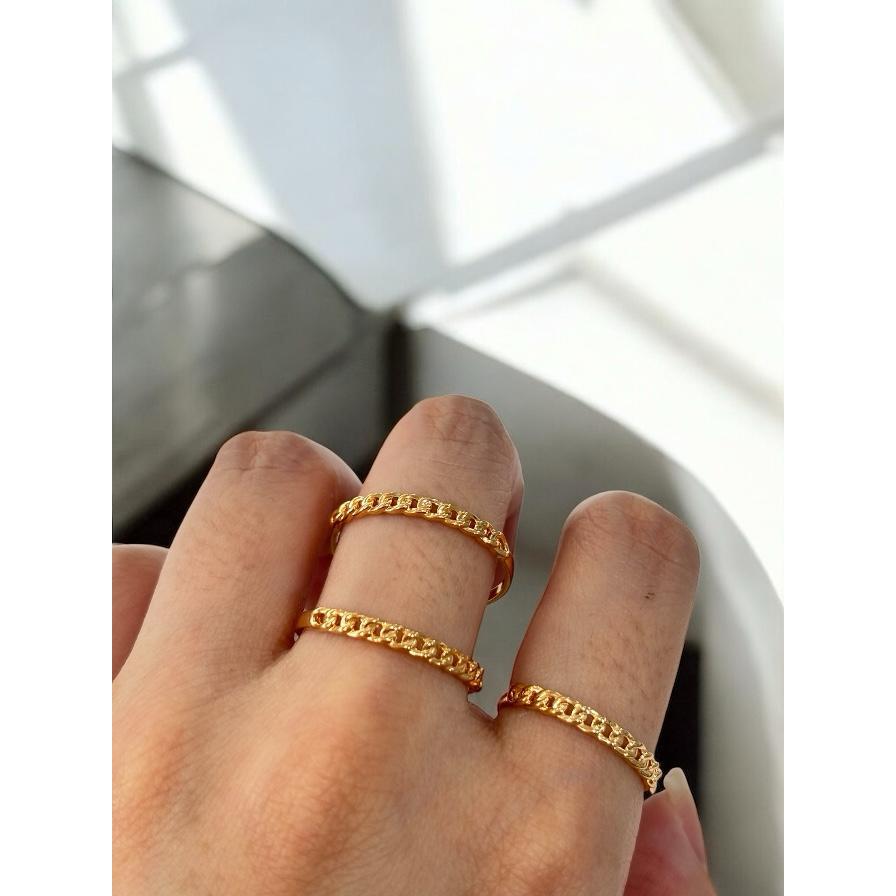 Cincin Emas Wanita Fashion Rantai Couple Keroncong Asli 16.8k 70%