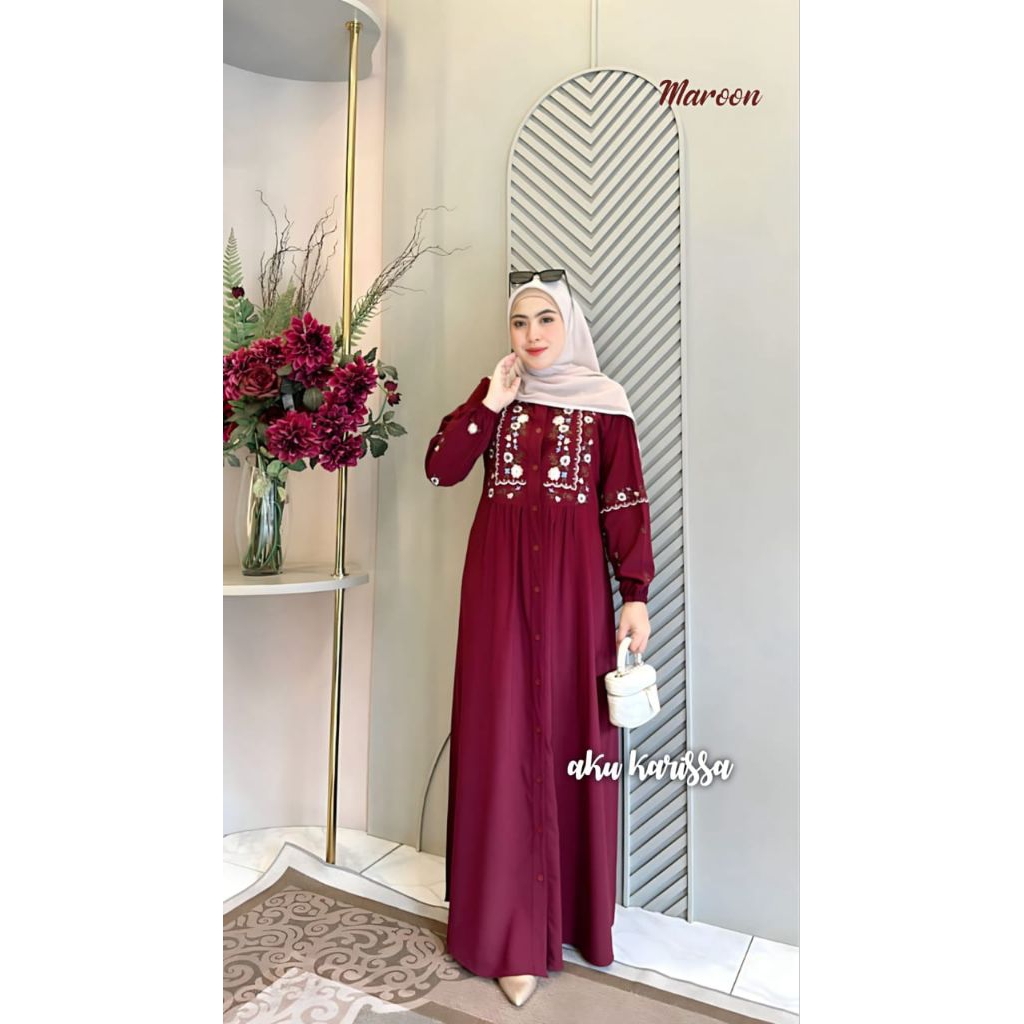 GAMIS BORDIR TERBARU MARCELLA ORI AKU KARISSA TERMURAH #2
