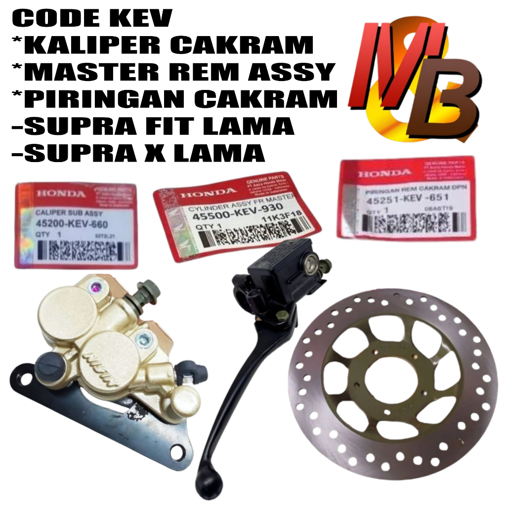 kaliper cakram+ master rem assy +piringan rem cakram supra fit lama supra x lama code KEV