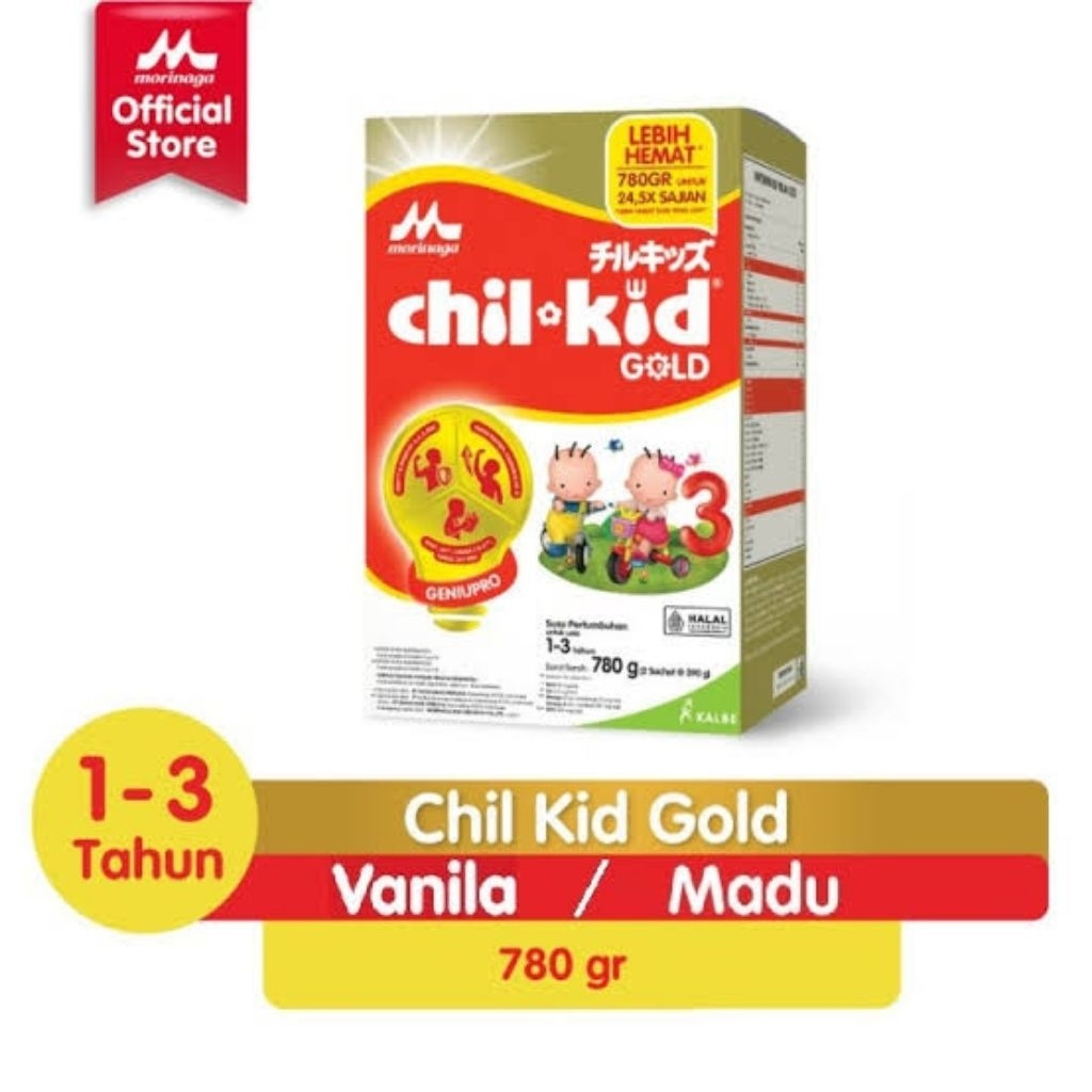 

Chil Kid Gold Morinaga Susu Anak Usia 1-3 Tahun 780 gr Rasa Vanila atau Madu