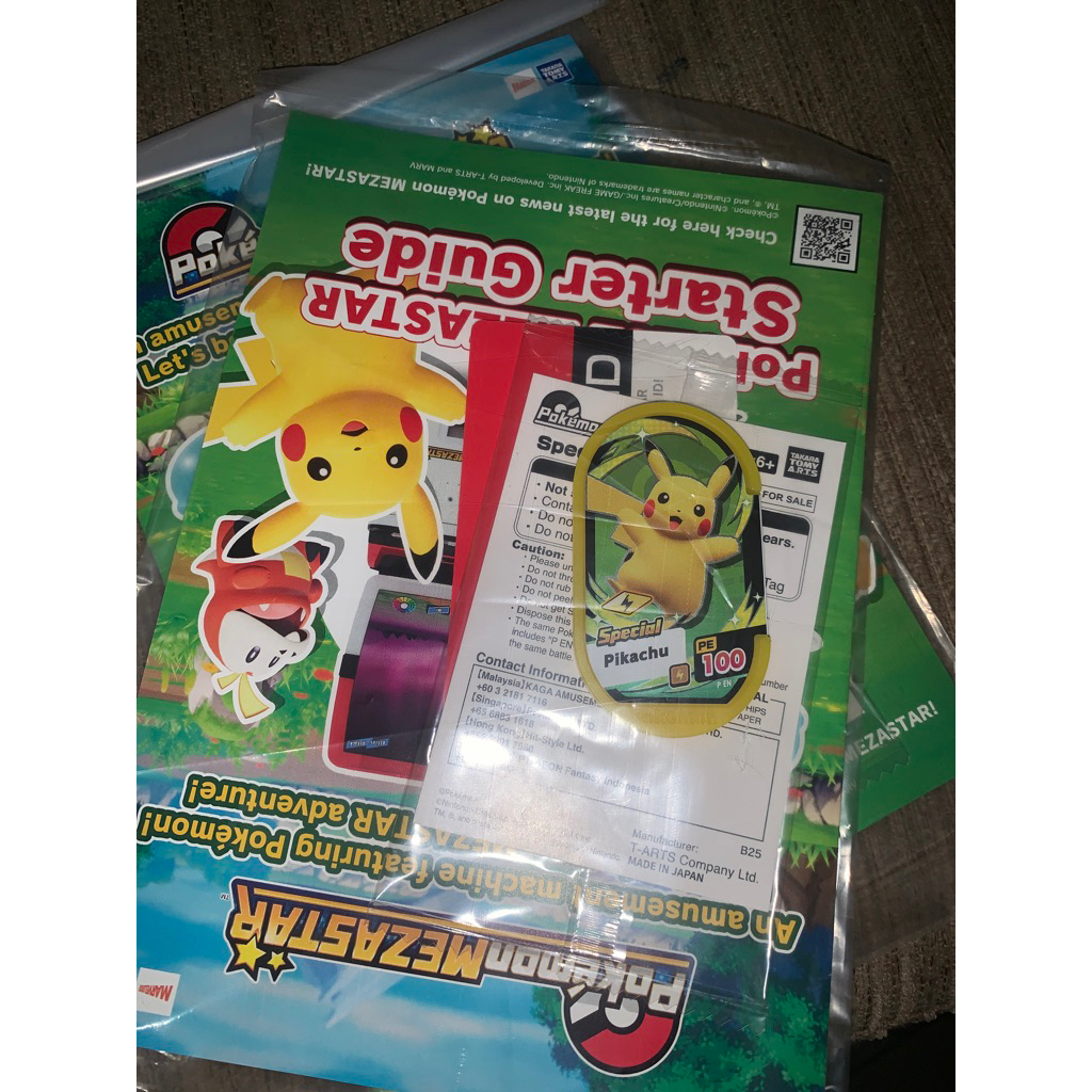 Pokemon Mezastar Promo tag Pikachu, trainer Id, Buku panduan