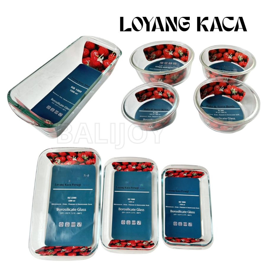 LOYANG KACA TAHAN PANAS - BOROSILICATE GLASS - Baking Tray - Loyang Kaca Segi - LOYANG KACA BULAT - 