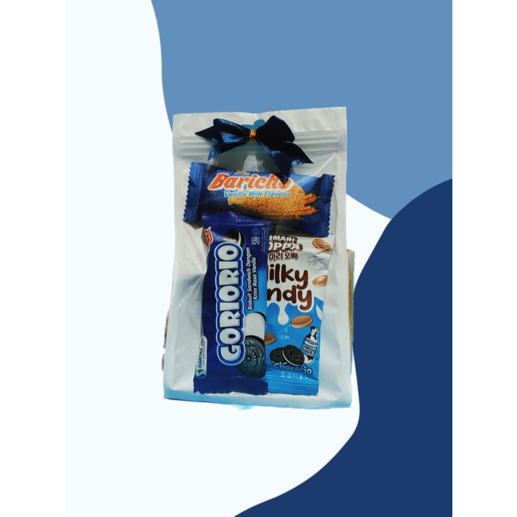 

Mini Gift Snack(Polos Biru) Paket Bingkisan Mini Gift Snack Ulang Tahun / Freebies / Hadiah / dll