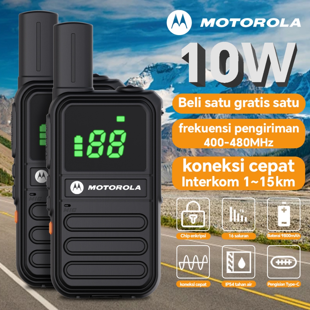 HT Motorola T82 High-Power Walkie-Talkie with 15KM Range 9800mAh Battery Portable for Outdoor Use