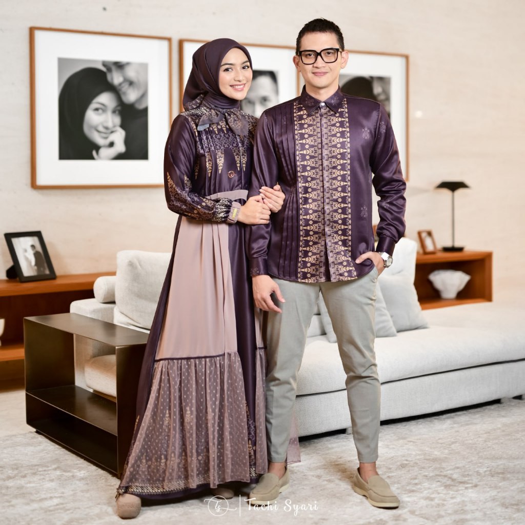 Tachi Syari Nareswara Kemeja Panjang & Maharani Dress Couple Series Sarimbit Mewah